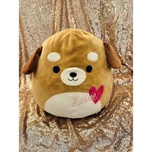 Squishmallow Brown Duffy Love Puppy Dog 12 Inch Plush Kellytoy